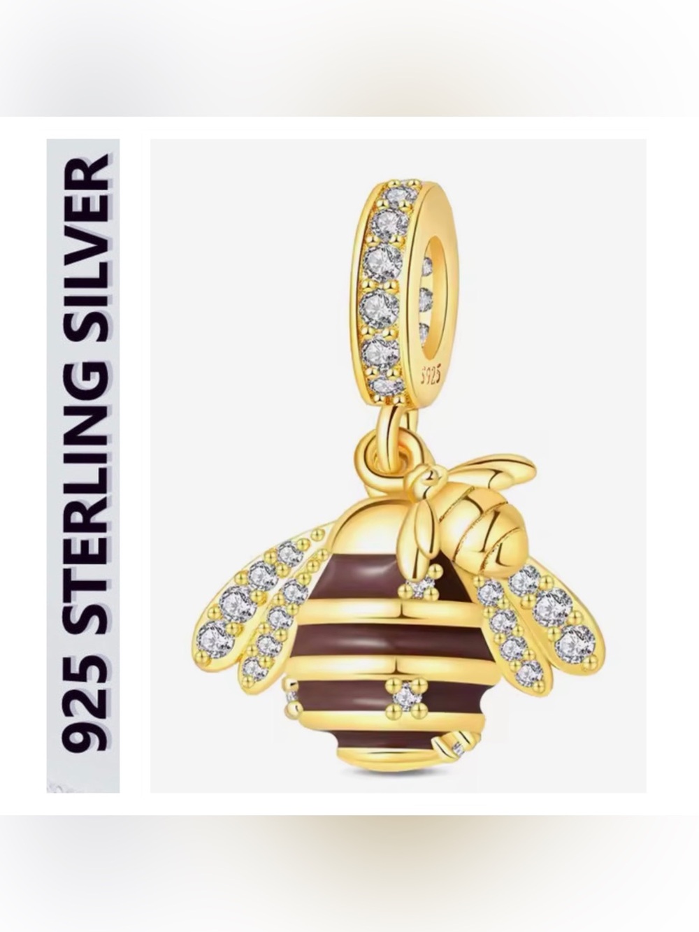 🌟🌟 14K Gold Plated Honey Comb Bee Dangle Charm